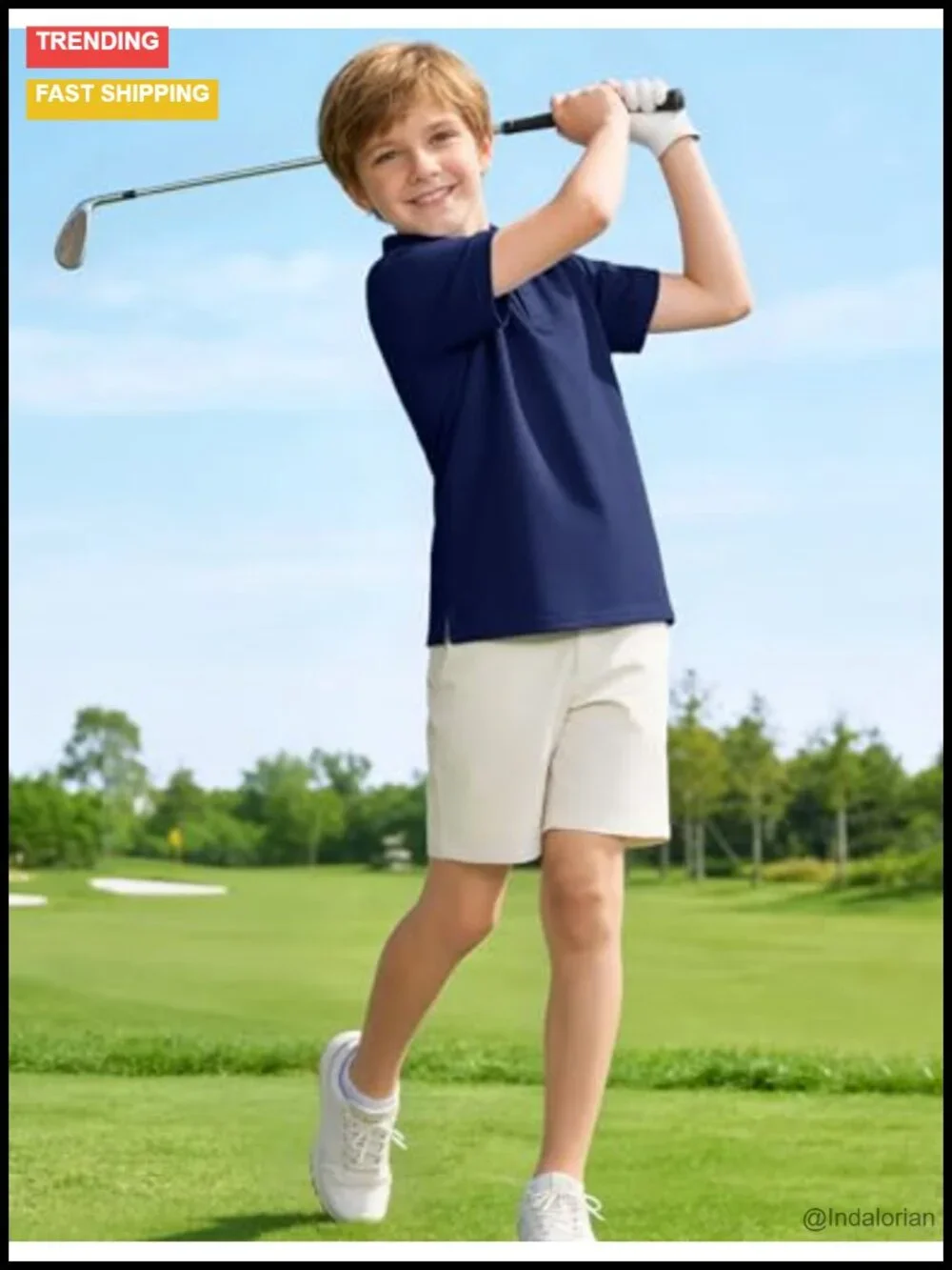 Boys Quick Dry Short Sleeve Polo Golf Tennis T-Shirt